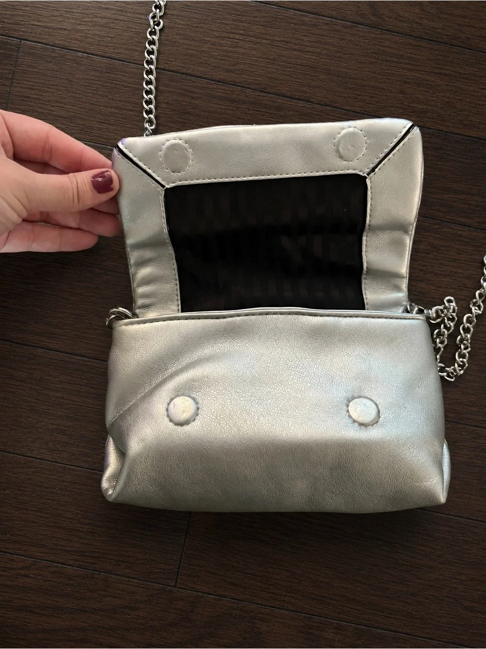 Victoria Secret Silver Quilted Chain Shoulder Bag - Metallic Silver